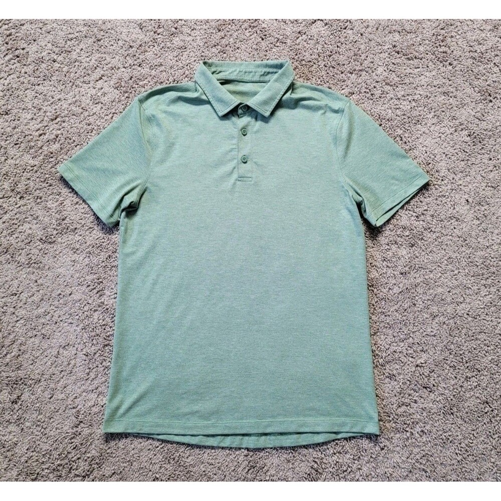 Lululemon Evolution Men's M Polo Shirt Performance Athletic Heathered Green